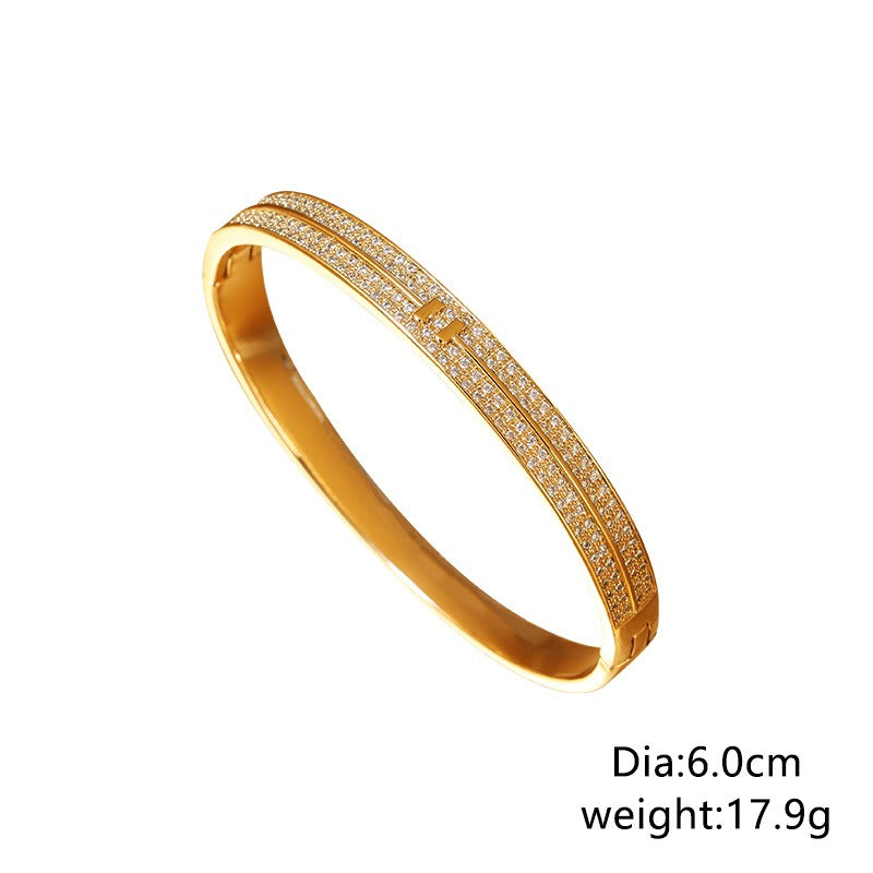 Minimalist Gold Zircon Stackable Bracelet