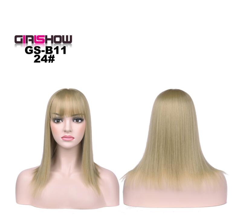 Bob with Bangs Short Straight Party Synthetic Hair, Heat Resistant Fiber