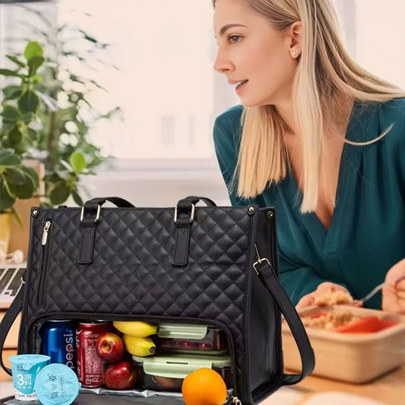 2-in-1 Travel Tote: Laptop & Insulated Lunch Bag