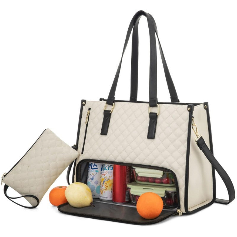 2-in-1 Travel Tote: Laptop & Insulated Lunch Bag