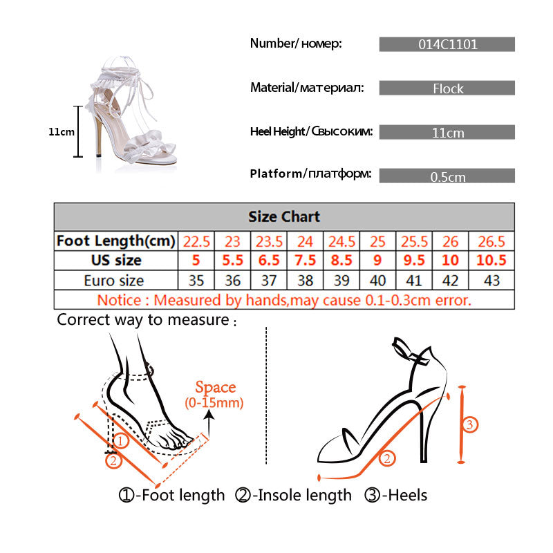 Romantic Ruffle Tie-Up Stiletto Heels