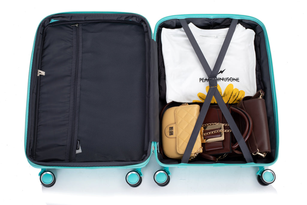Luxe Traveler 3-Piece Hardshell Luggage Set in Lake Blue