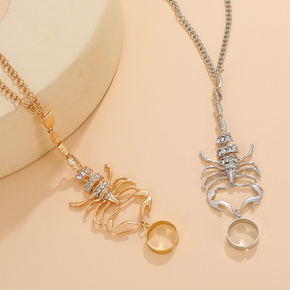 Scorpion Tassel Chain Ring Bracelet Sets