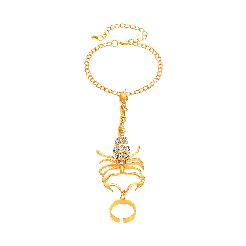 Scorpion Tassel Chain Ring Bracelet Sets