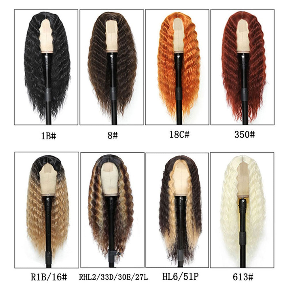 Deep Wave Long Curly Headband Lace Wigs