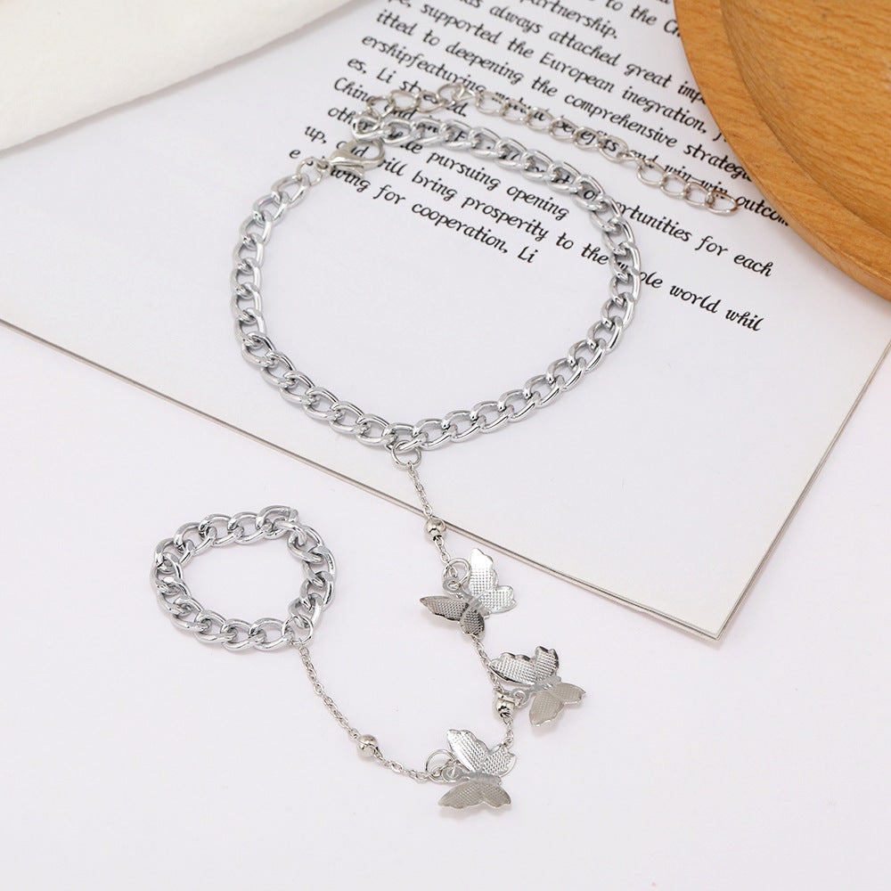 Scorpion Tassel Chain Ring Bracelet Sets