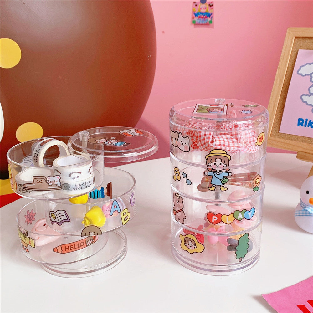 Rotating Clear Jewelry & Cosmetic Storage Box