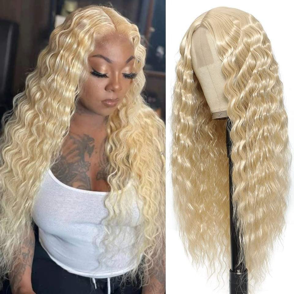 Deep Wave Long Curly Headband Lace Wigs