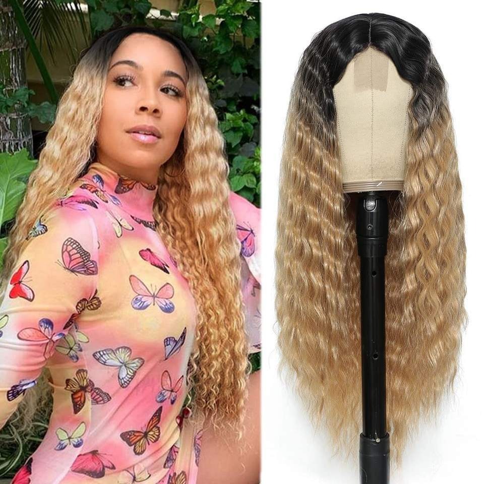 Deep Wave Long Curly Headband Lace Wigs