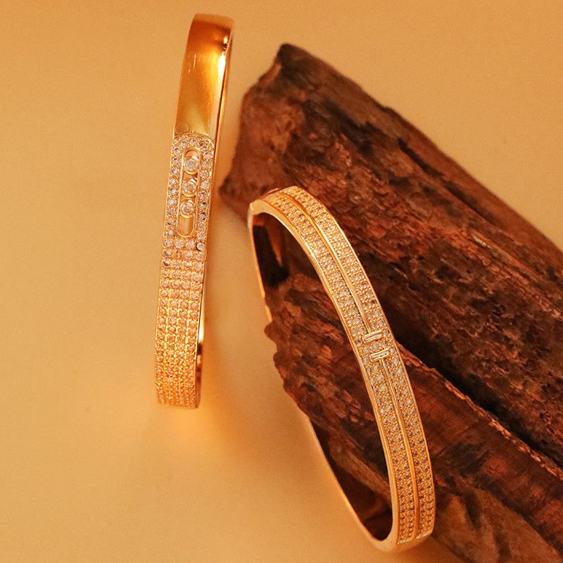 Minimalist Gold Zircon Stackable Bracelet