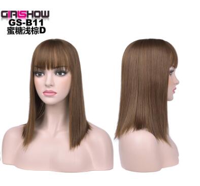 Bob with Bangs Short Straight Party Synthetic Hair, Heat Resistant Fiber