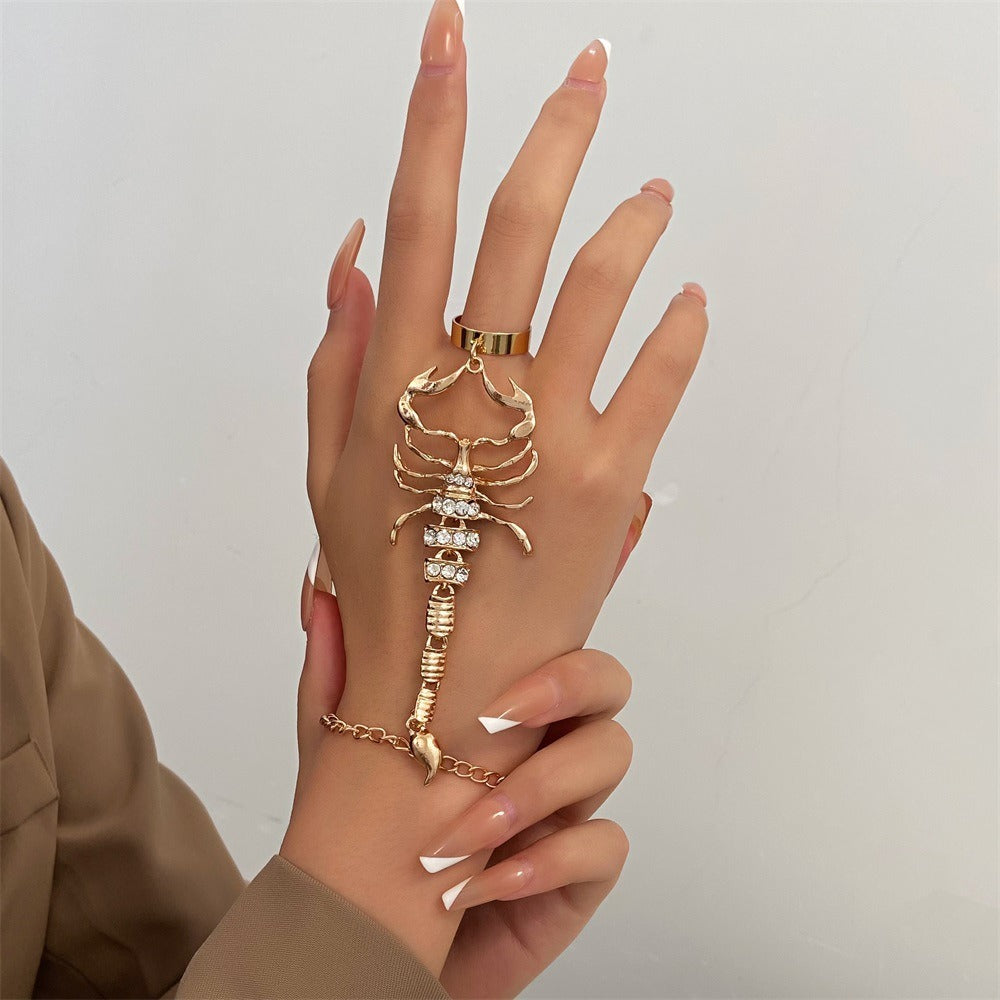 Scorpion Tassel Chain Ring Bracelet Sets
