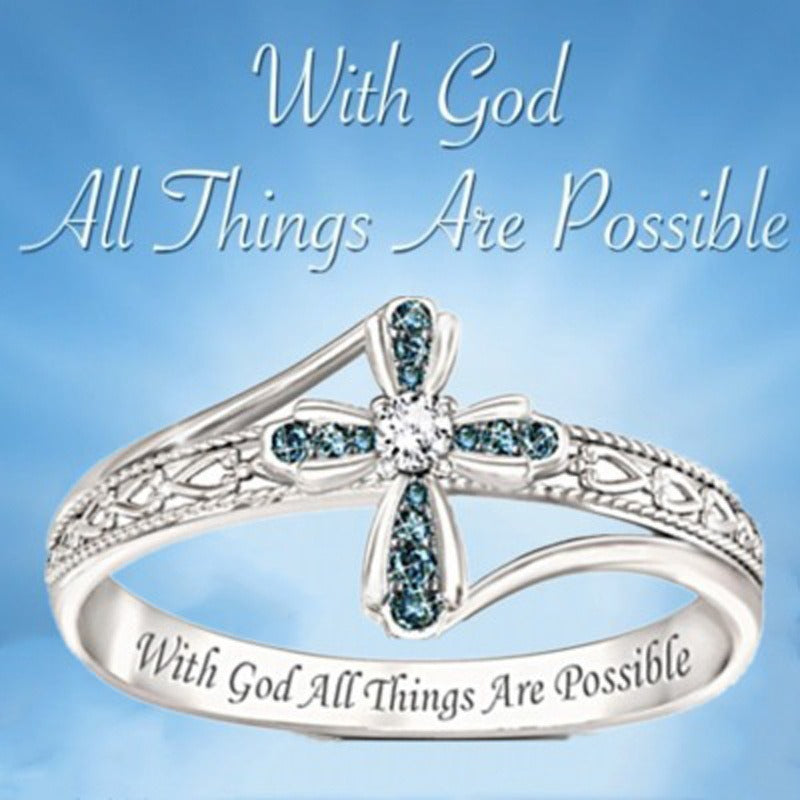 Delicate Diamond Cross Ring