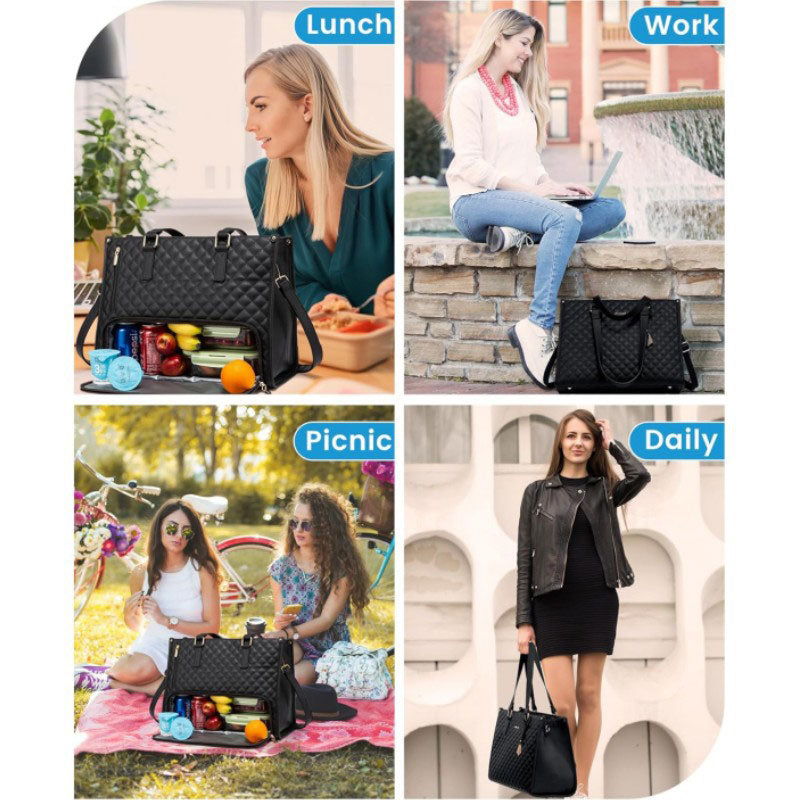 2-in-1 Travel Tote: Laptop & Insulated Lunch Bag