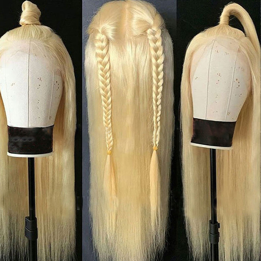Front Lace Wig Female 613 # Long Straight Hair Wigs