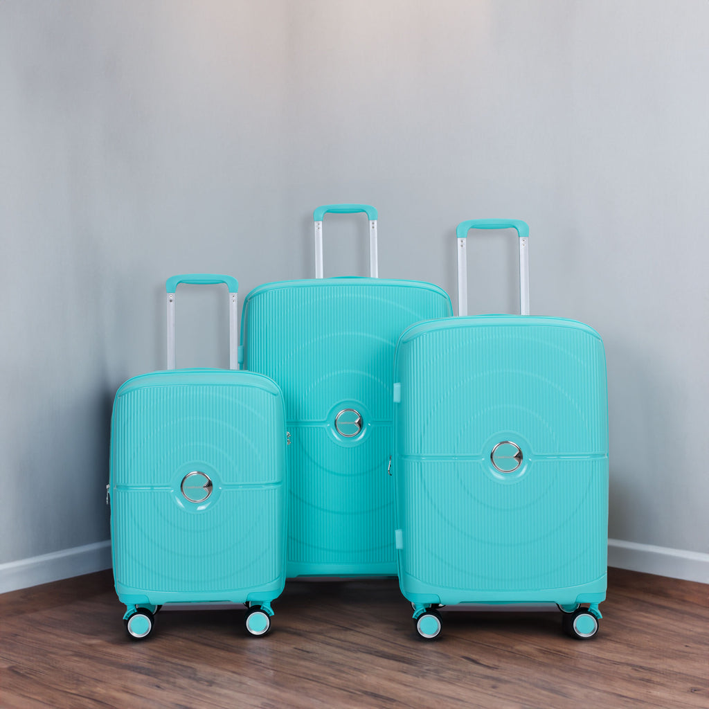 Luxe Traveler 3-Piece Hardshell Luggage Set in Lake Blue