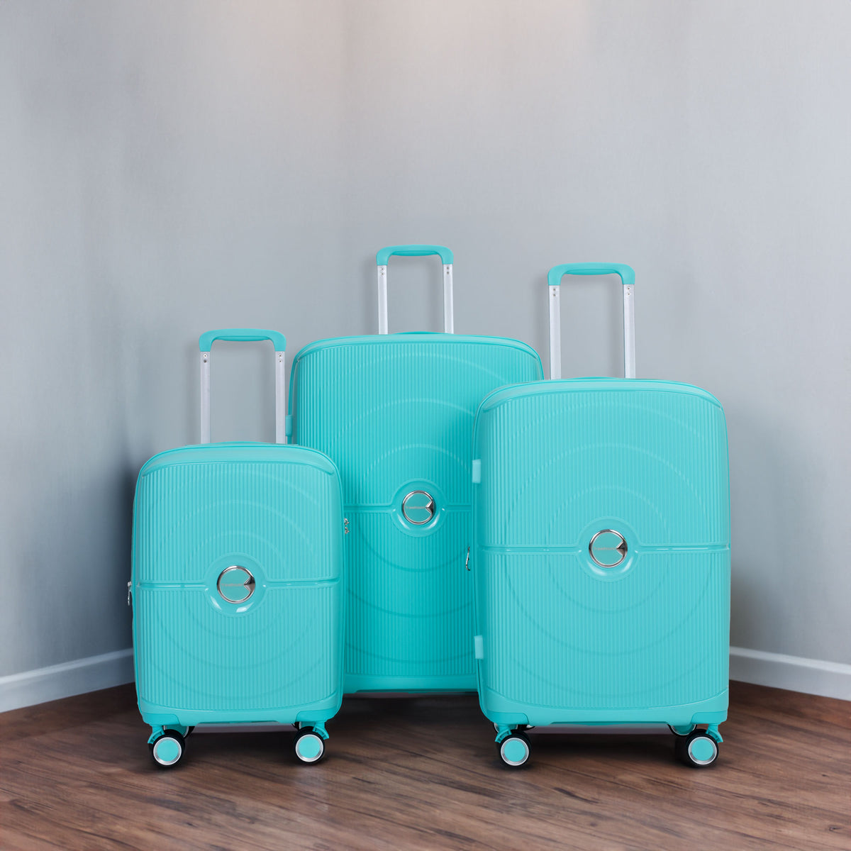 Luxe Traveler 3-Piece Hardshell Luggage Set in Lake Blue