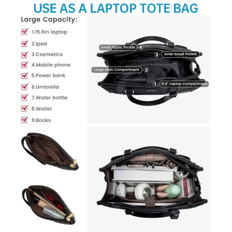 2-in-1 Travel Tote: Laptop & Insulated Lunch Bag