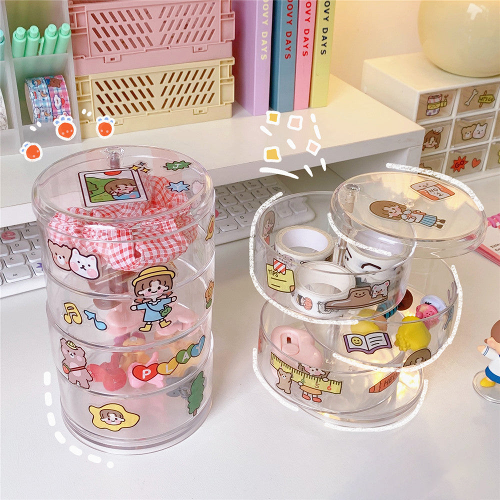 Rotating Clear Jewelry & Cosmetic Storage Box