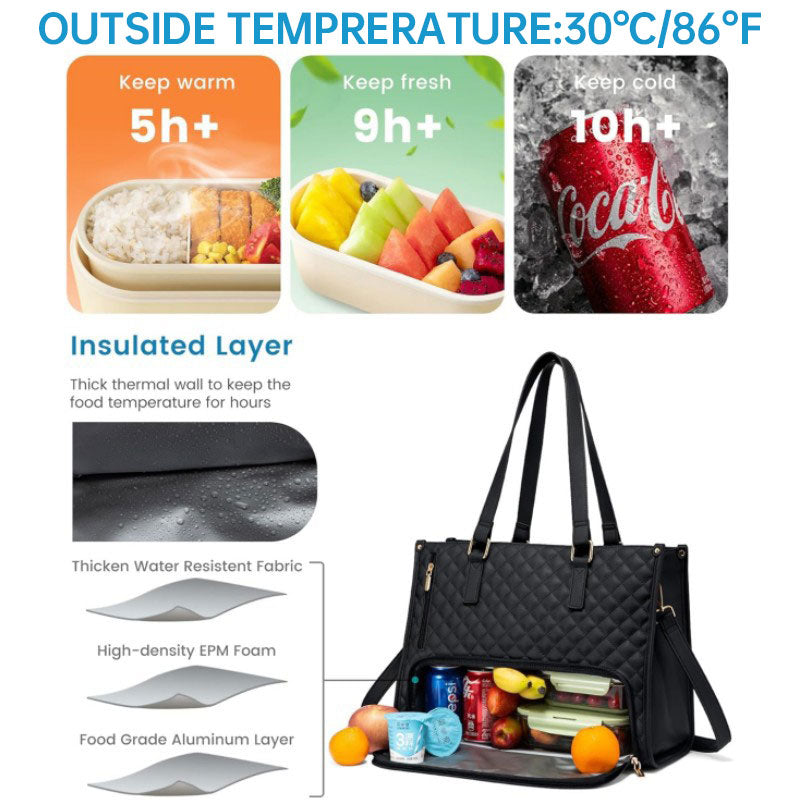2-in-1 Travel Tote: Laptop & Insulated Lunch Bag