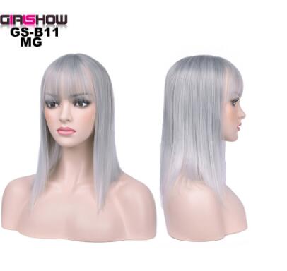 Bob with Bangs Short Straight Party Synthetic Hair, Heat Resistant Fiber