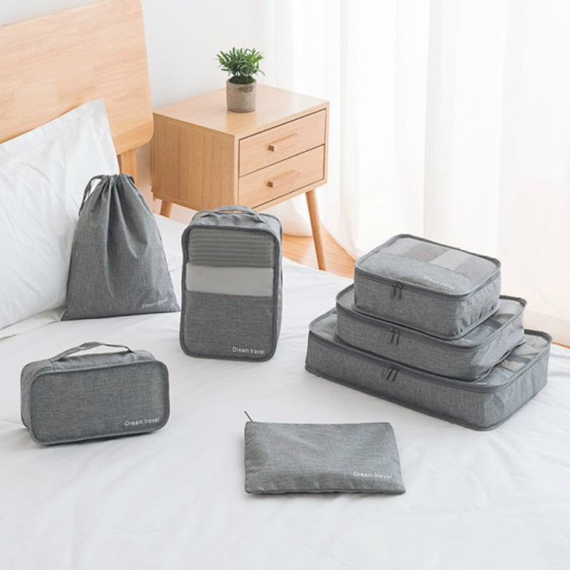 Waterproof Travel Tote 7 Pieces One Set Packing Cube