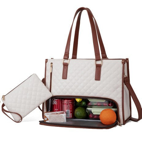 2-in-1 Travel Tote: Laptop & Insulated Lunch Bag