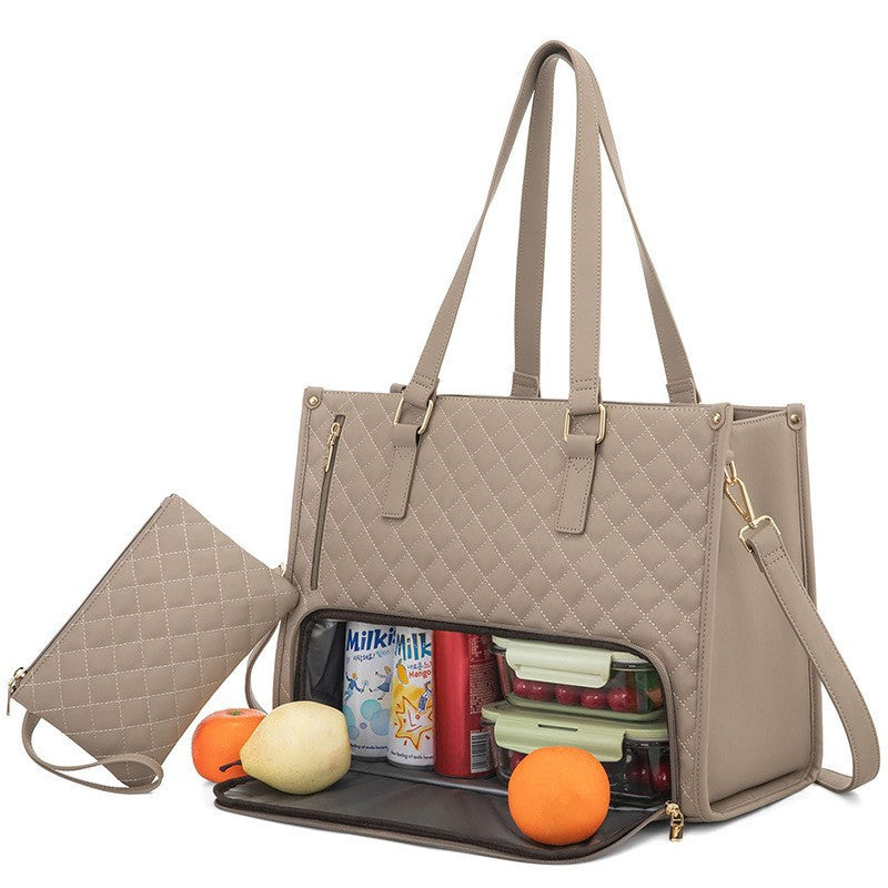 2-in-1 Travel Tote: Laptop & Insulated Lunch Bag