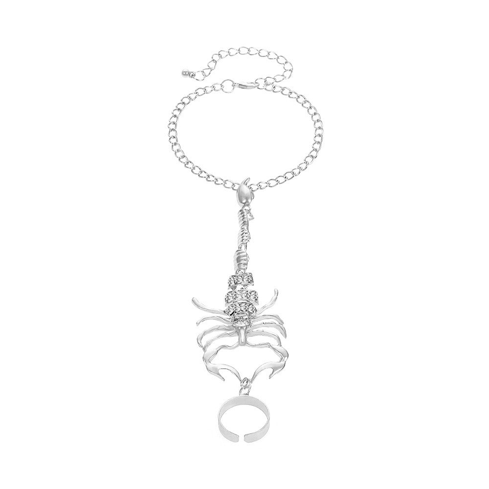 Scorpion Tassel Chain Ring Bracelet Sets