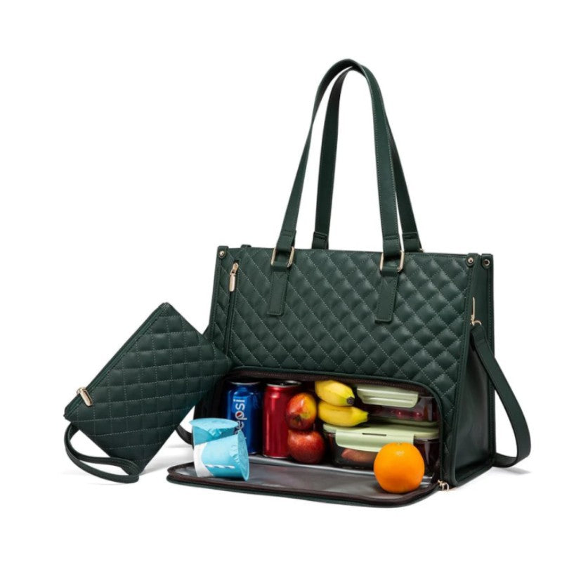 2-in-1 Travel Tote: Laptop & Insulated Lunch Bag