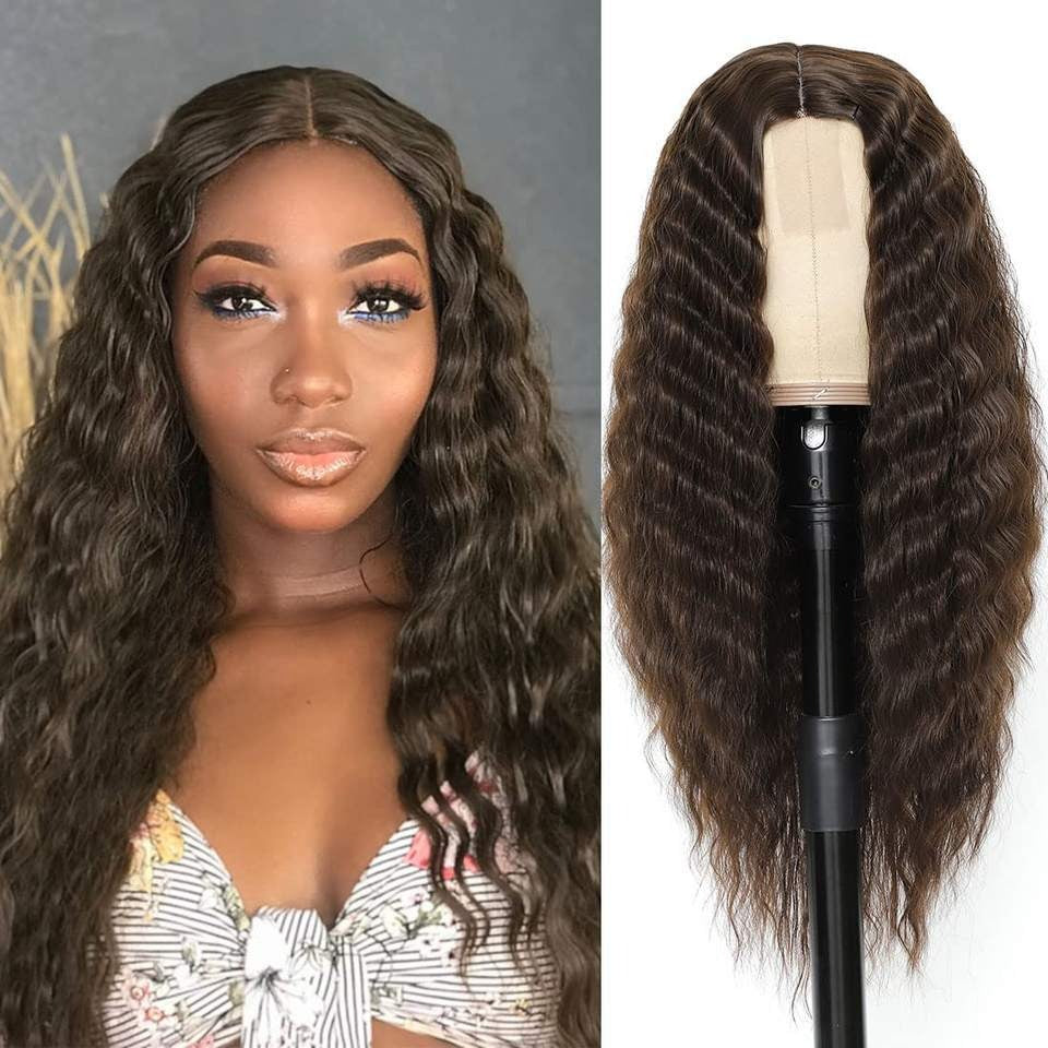 Deep Wave Long Curly Headband Lace Wigs