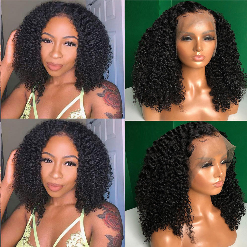 Black Small Curly High Temperature wig
