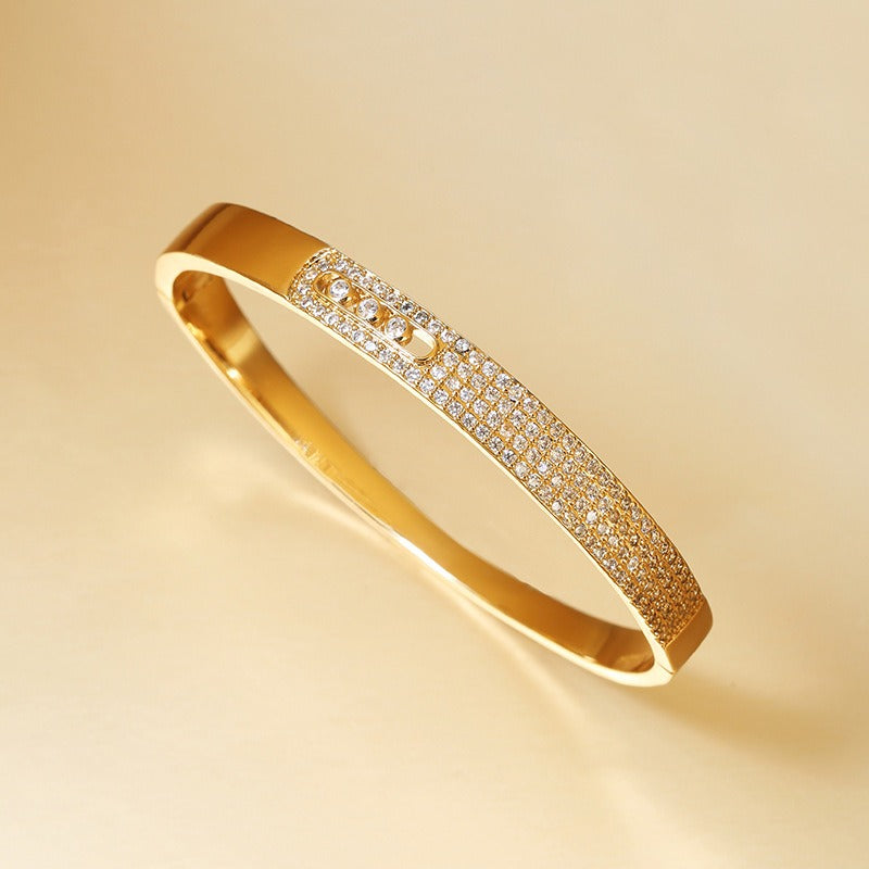 Minimalist Gold Zircon Stackable Bracelet