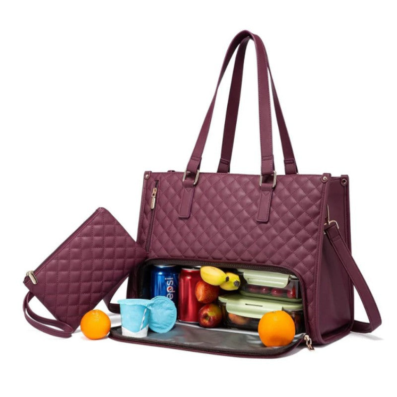 2-in-1 Travel Tote: Laptop & Insulated Lunch Bag