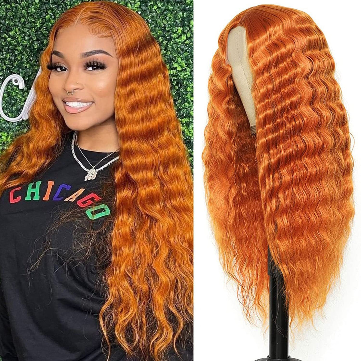 Deep Wave Long Curly Headband Lace Wigs