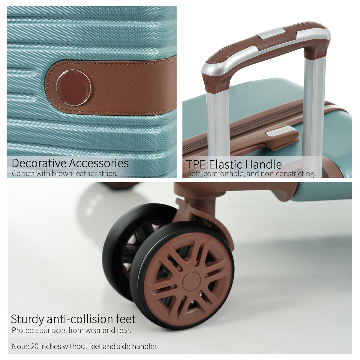 Luxe Traveler 3-Piece Airline Approved Carry-On Set in Blue