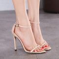 Scarlet Peep Toe High Heel Shoes