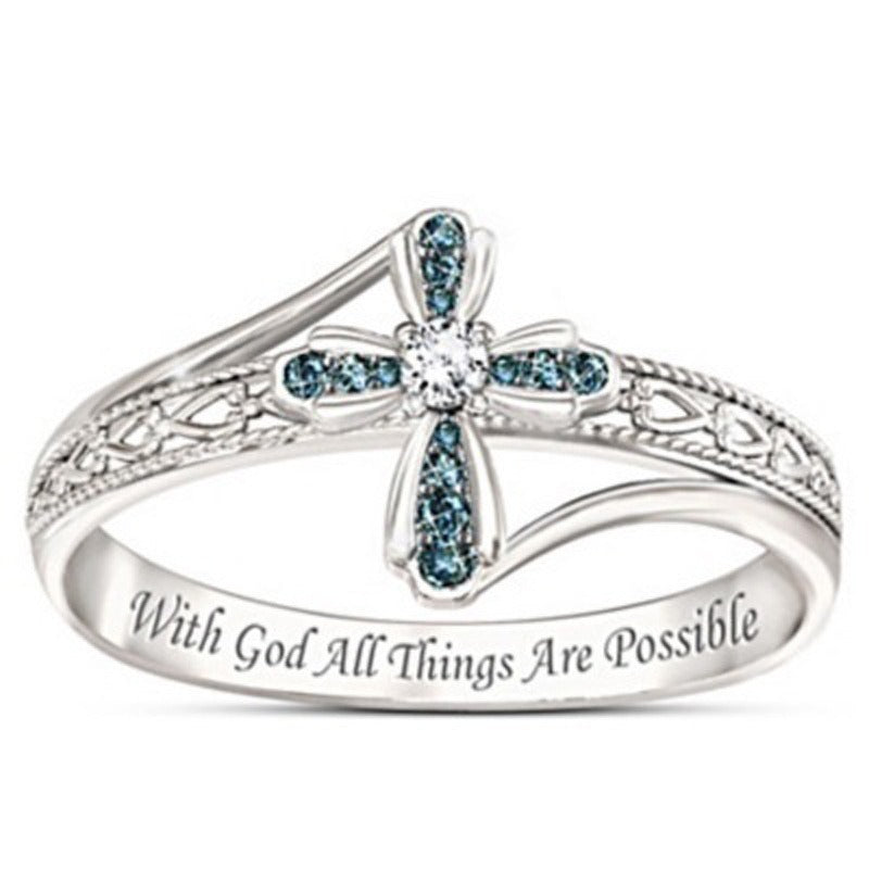 Delicate Diamond Cross Ring