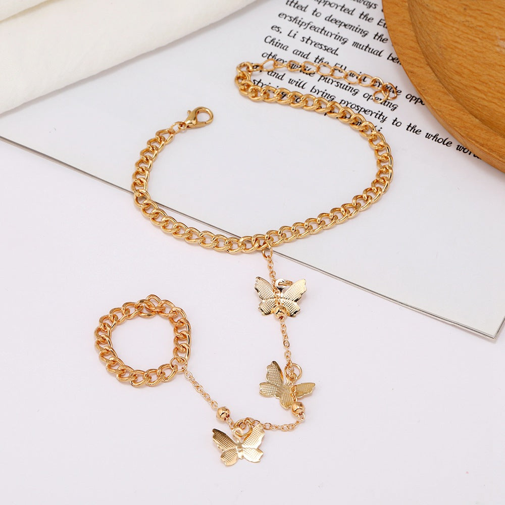 Scorpion Tassel Chain Ring Bracelet Sets