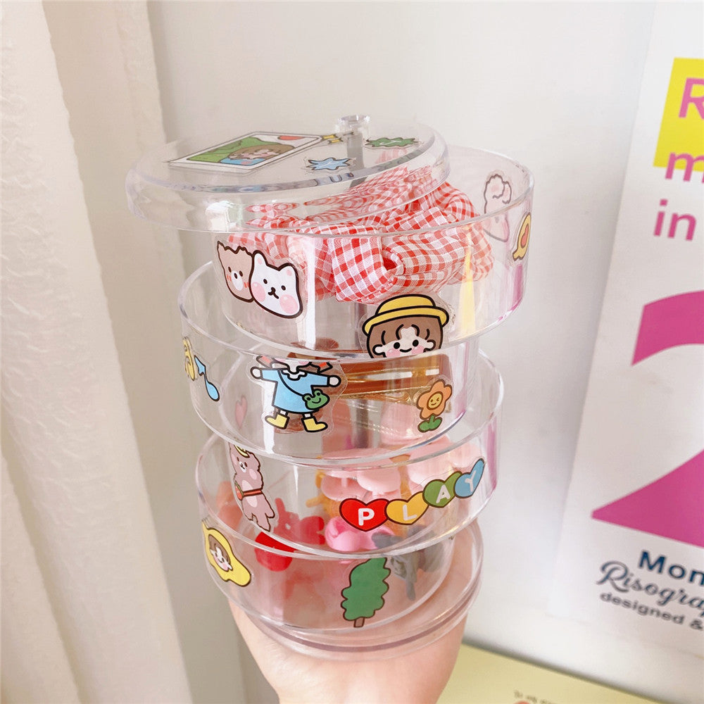 Rotating Clear Jewelry & Cosmetic Storage Box