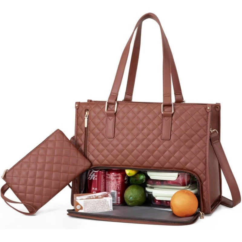 2-in-1 Travel Tote: Laptop & Insulated Lunch Bag