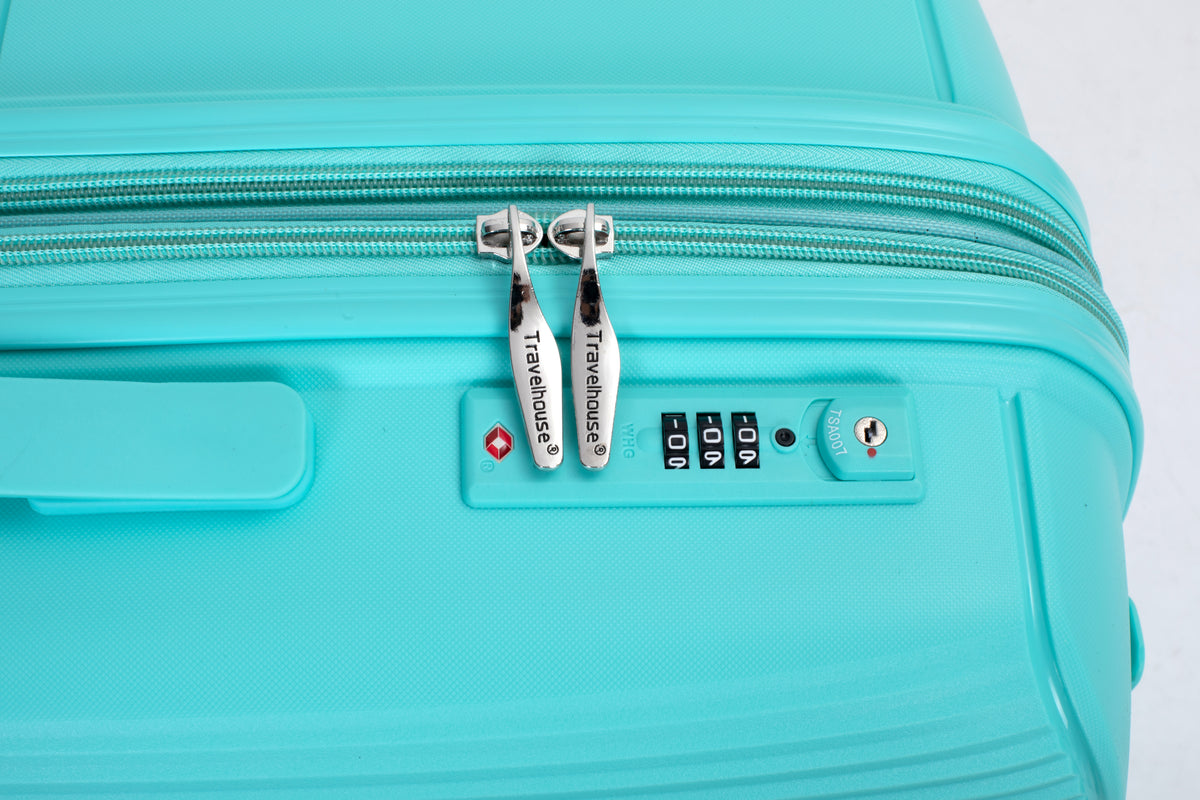 Luxe Traveler 3-Piece Hardshell Luggage Set in Lake Blue