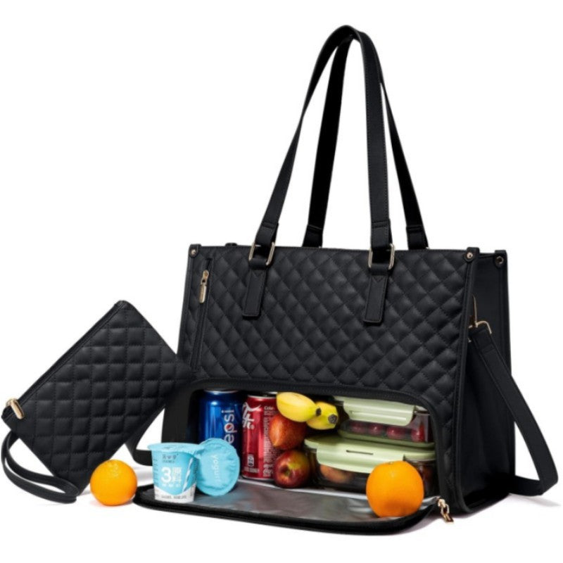 2-in-1 Travel Tote: Laptop & Insulated Lunch Bag