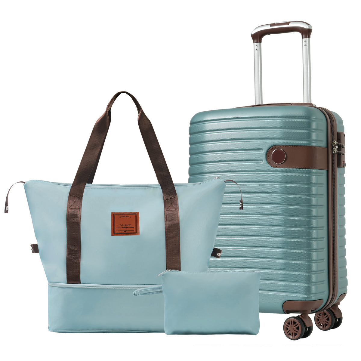 Luxe Traveler 3-Piece Airline Approved Carry-On Set in Blue