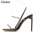 Glam Crystal Back-Strap Stiletto Sandals