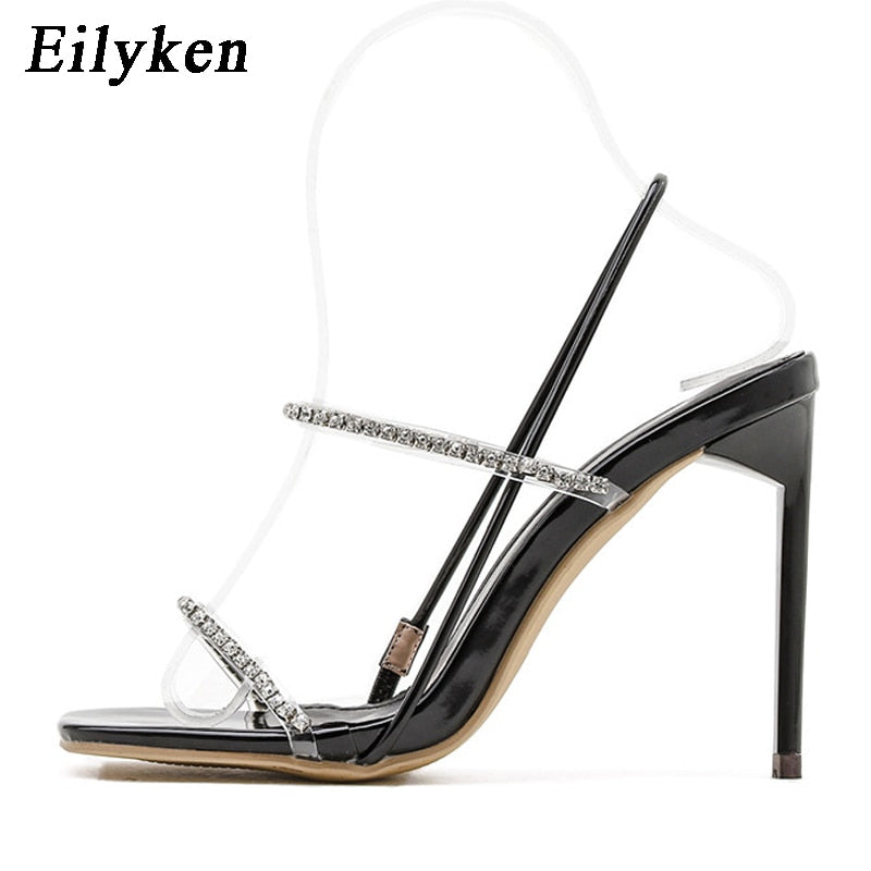 Glam Crystal Back-Strap Stiletto Sandals