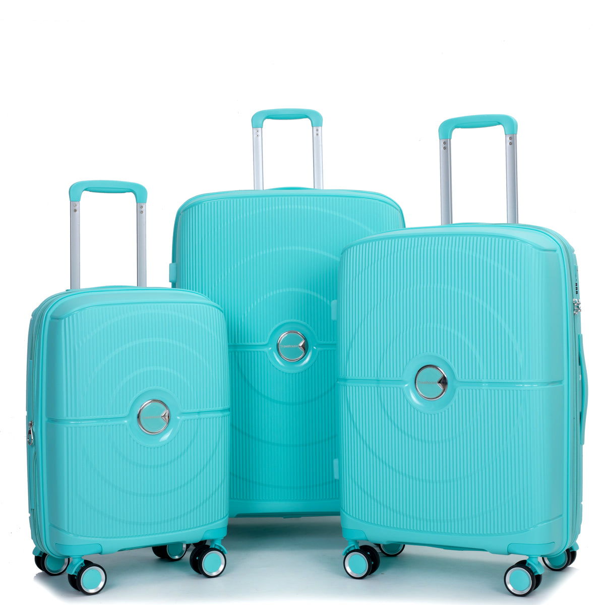 Luxe Traveler 3-Piece Hardshell Luggage Set in Lake Blue