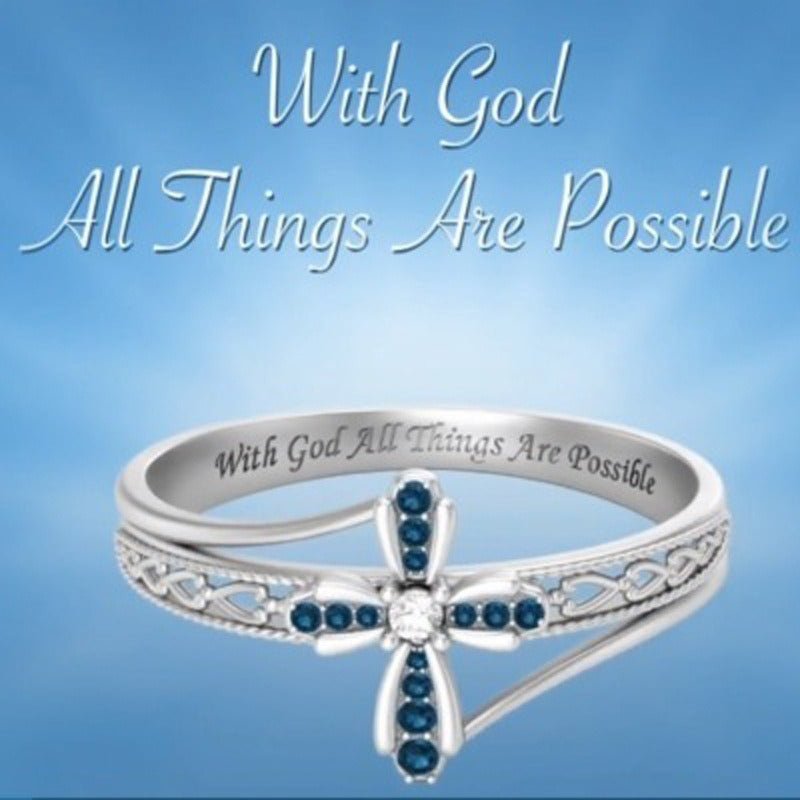 Delicate Diamond Cross Ring