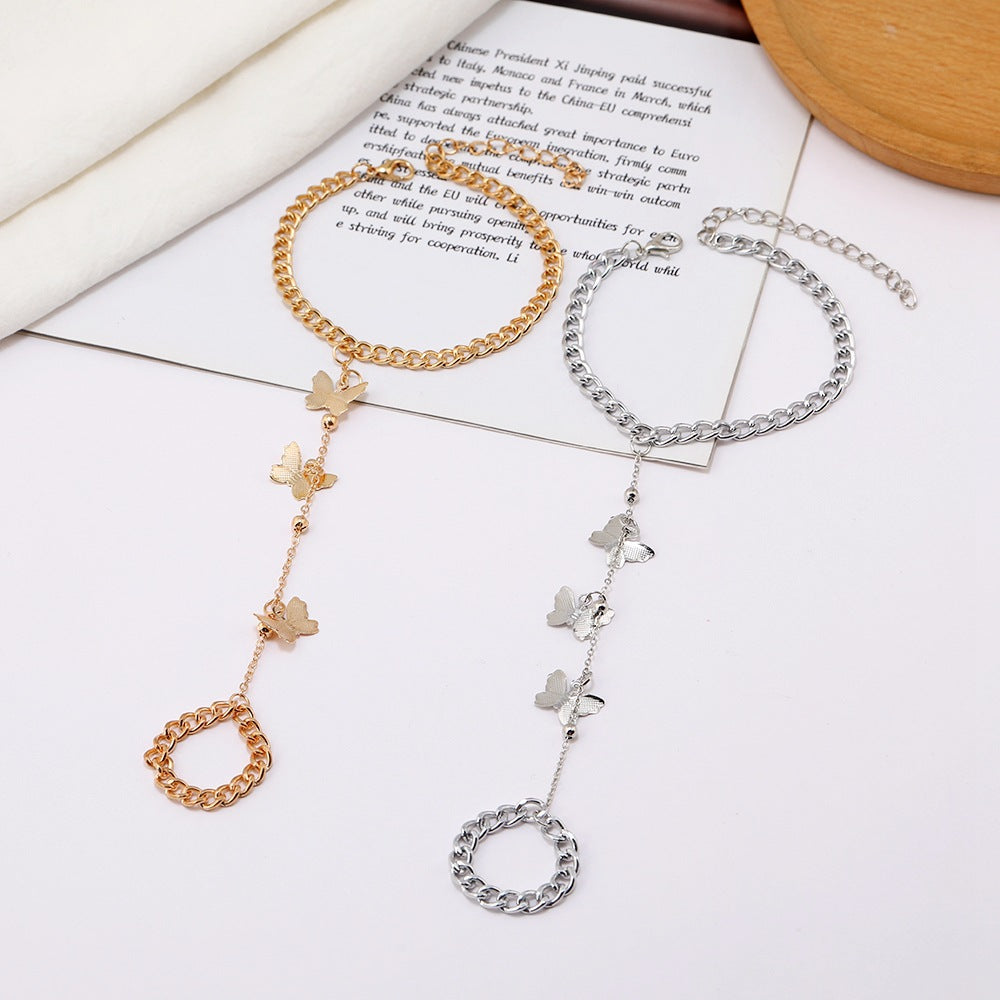 Scorpion Tassel Chain Ring Bracelet Sets