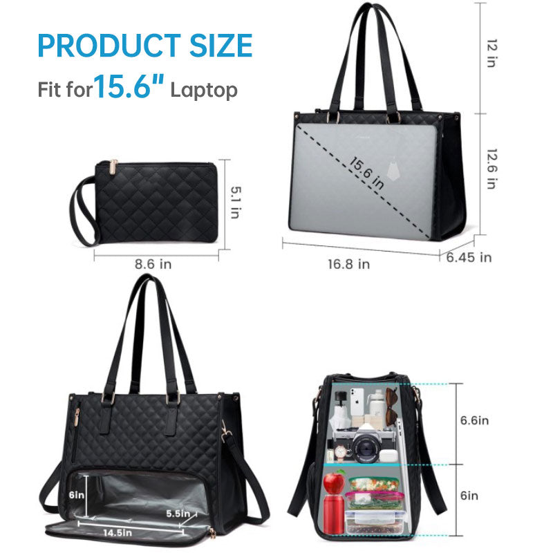 2-in-1 Travel Tote: Laptop & Insulated Lunch Bag